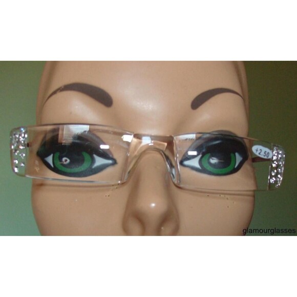 READING GLASSES 2.00 STRENGTH TASTEFULLY ELEGANT SPARKLING FAUX RHINESTONE - Picture 1 of 1